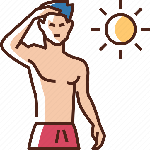 Hot temperature, weather, sun, nature, summer, man, hot icon - Download on Iconfinder