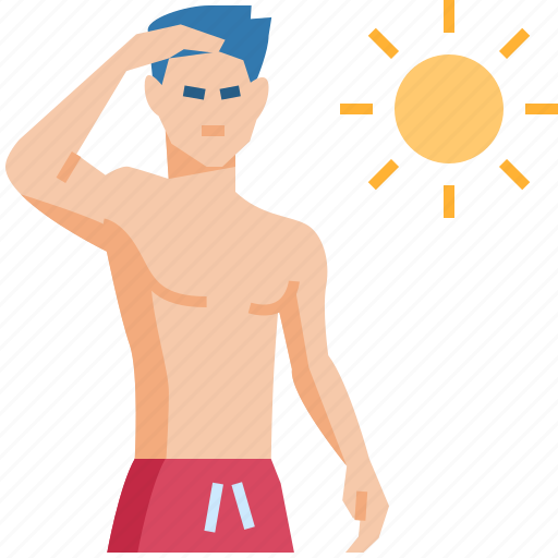 Hot, hot temperature, weather, sun, nature, summer, man icon - Download on Iconfinder
