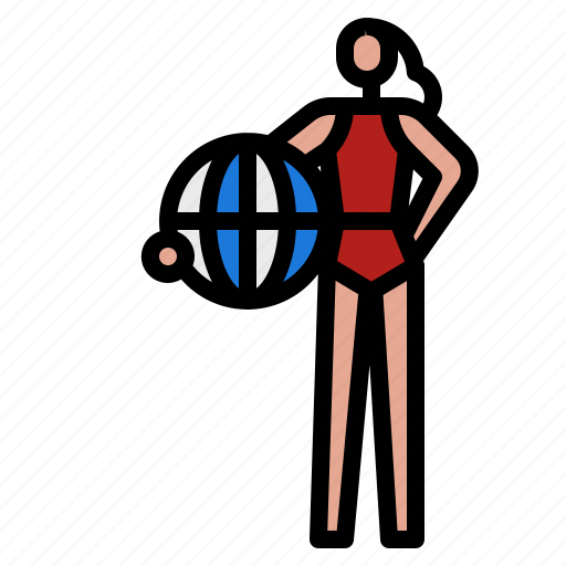 Ball, beach, girl, woman icon - Download on Iconfinder