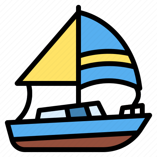 Summer, sailboat, boat, ship, travel, transport icon - Download on Iconfinder