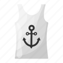 sleeveless, undershirt, beach, clothes, summer, anchor, vest