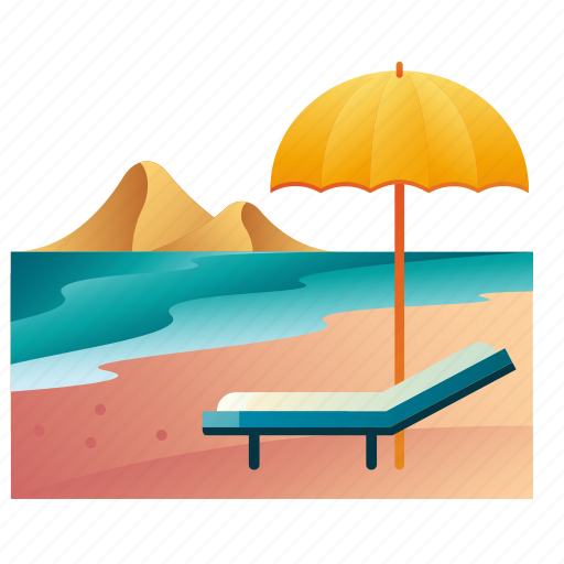 Beach, beach chair, holiday, relax, sea, summer, vacation icon - Download on Iconfinder