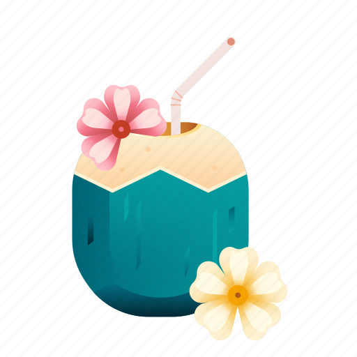 Beach, cocktail, coconut, juice, refreshment, summer, tropical icon - Download on Iconfinder