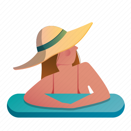 Pool, relax, relaxation, relaxing, summer, vacation, woman icon - Download on Iconfinder