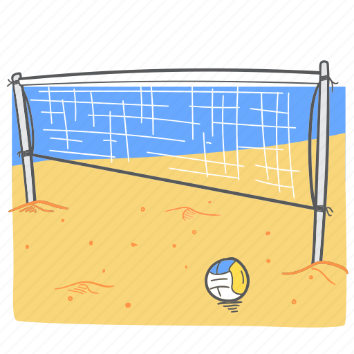 Summer, vacation, beach, net, sports, team, volley icon - Download on ...