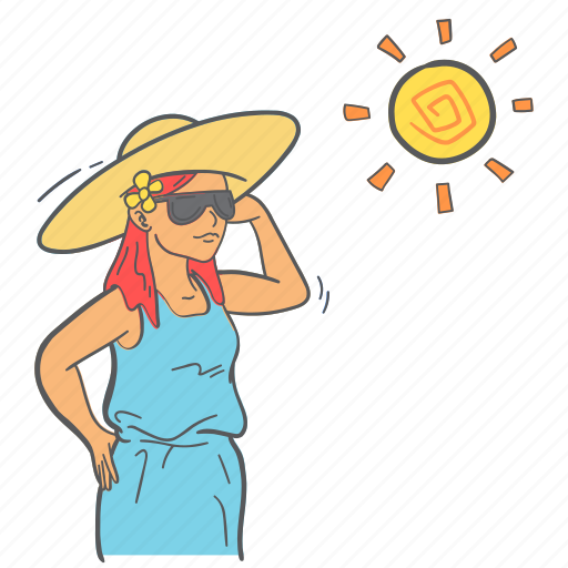 Summer, vacation, holiday, lady, hot, sun, hat icon - Download on Iconfinder
