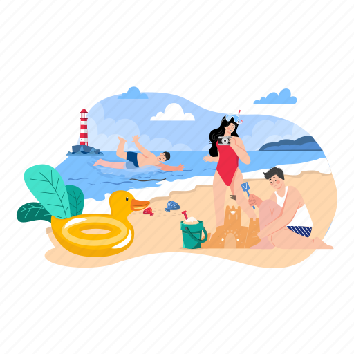 Resort, sea, celebrating, camping, melon, tour, sunset illustration - Download on Iconfinder