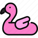 flamingo, rubbber ring, swimming pool, summer vacation, float, summer holiday