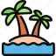 island, tropical, palm trees, coconut trees, beach, nature 
