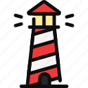 lighthouse, beacon, building, landscape, tower, guide