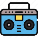radio, boombox, music player, entertainment, electronic, cassette player