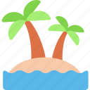 island, tropical, palm trees, coconut trees, beach, nature