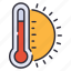 summer, sun, thermometer 