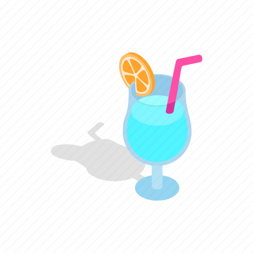Alcohol, blue, cocktail, drink, glass, isometric, juice icon - Download on Iconfinder
