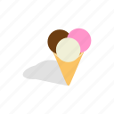 cone, cream, dessert, flavor, ice, icecream, isometric