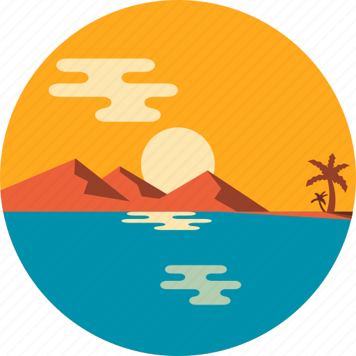 Beach, island, ocean, tourism, twilight, summer, vacation icon - Download on Iconfinder