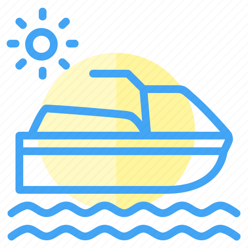 Boat, hobbies and free time, jet ski, sea cooter, sports and competition, transportatio, watercraft icon - Download on Iconfinder