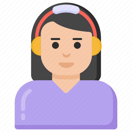 Music listening, girl listening, avatar, female, woman icon - Download on Iconfinder