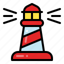 lighthouse, tower, building, beach