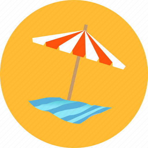 Beach, blanket, holiday, summer, towel, umbrella, vacation icon - Download on Iconfinder