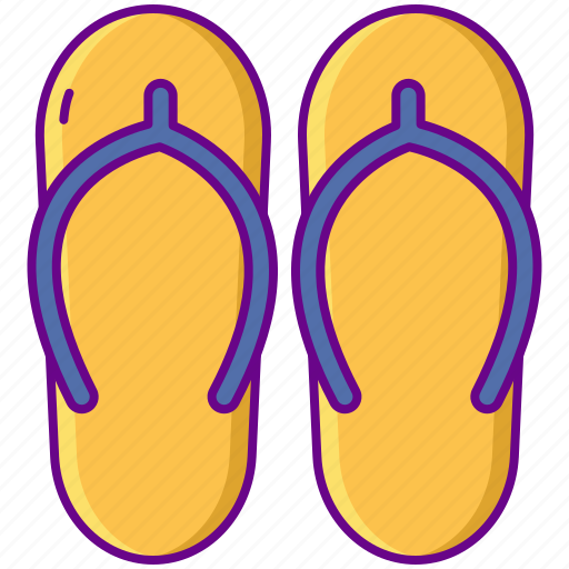 Beach, flip flops, slippers, summer icon - Download on Iconfinder