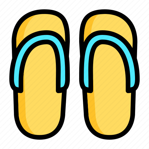 Slippers, flip flops, footwear, summer icon - Download on Iconfinder