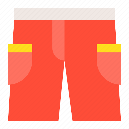 Red shorts, shorts, summer, vacation icon - Download on Iconfinder