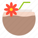 beverage, coconut, coconut water, summer, vacation