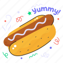 hotdog, sandwich, burger, fast, junk, food, sausage