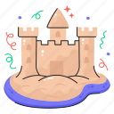 sand, castle, beach, play, architecture, structure, palace