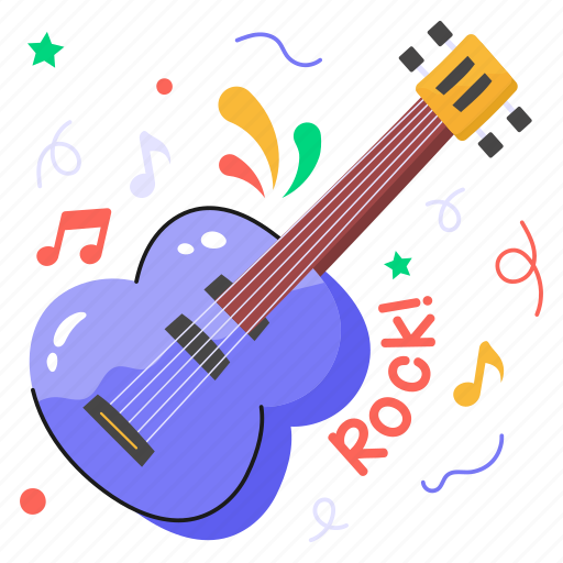 Guitar, music, entertainment, acoustic, citole, string, instrument sticker - Download on Iconfinder