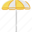 beach, umbrella, summer, yellow 
