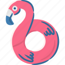 flamingo, float, pool, swimming, summer