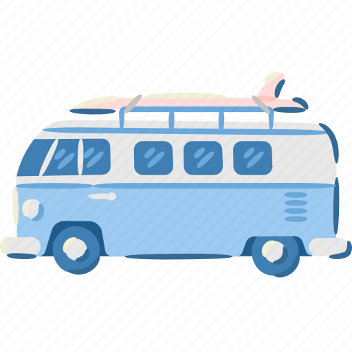 Van, surfboard, rack, vintage, summer icon - Download on Iconfinder