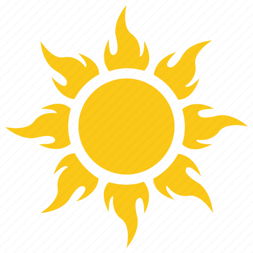 Solar sun, sun radiation, sunflame, sunrays, sunshine icon