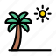 beach, palm, summer, sun, tree 