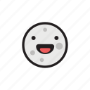 crater, happy, laughing, moon, night, satellite 