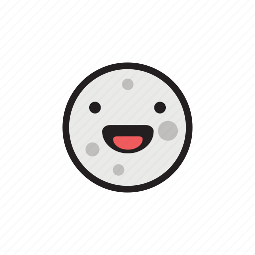 Crater, happy, laughing, moon, night, satellite icon - Download on Iconfinder