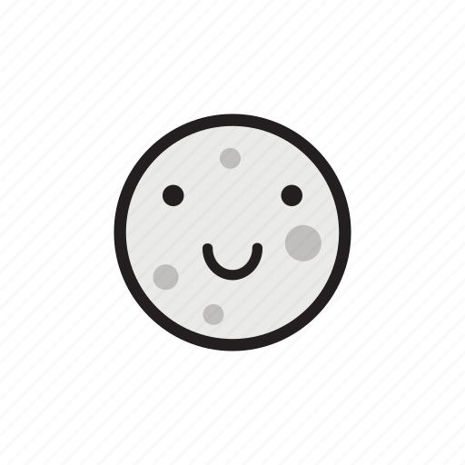 Crater, emoji, moon, night, smile, smiling icon - Download on Iconfinder