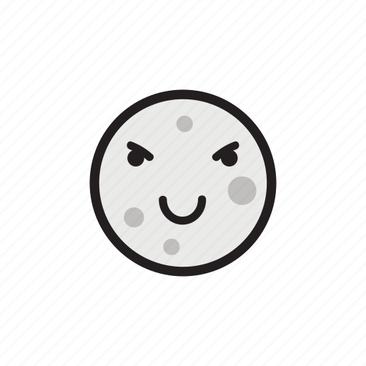 Crater, evil, moon, night, satellite, smile icon - Download on Iconfinder