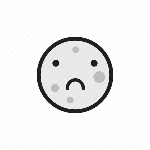 Crater, moon, night, sad, satellite, unhappy icon - Download on Iconfinder