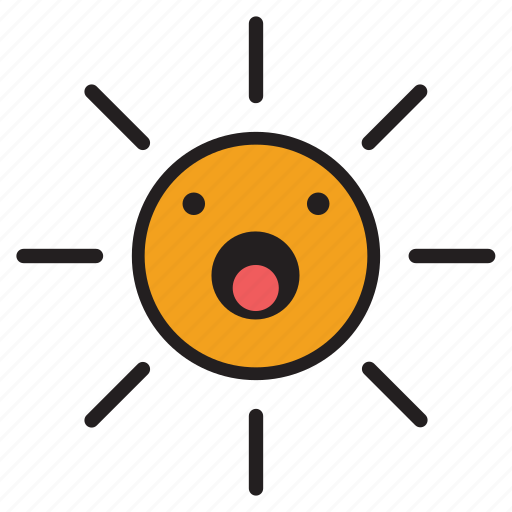 Awe, day, rays, sun, sunshine, surprised, yellow icon - Download on Iconfinder