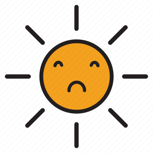 Day, rays, sad, sun, sunshine, unhappy, yellow icon - Download on Iconfinder