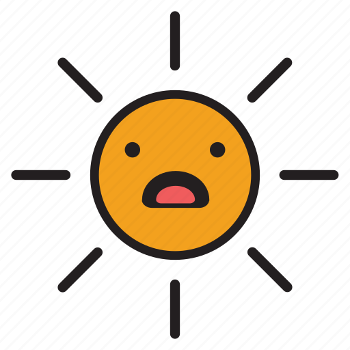 Day, rays, sun, sunshine, upset, worried, yellow icon - Download on Iconfinder