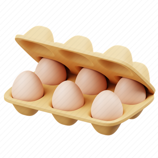 Egg, box, eggs, parcel, egg tray, present 3D illustration - Download on Iconfinder
