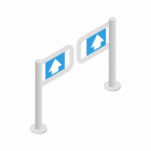 Barrier, direction, door, gate, isometric, supermarket, turnstile icon - Download on Iconfinder