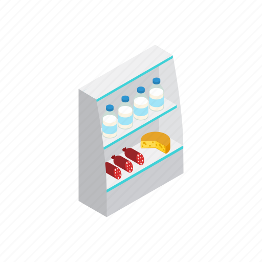 Food, fridge, grocery, isometric, shop, store, supermarket icon - Download on Iconfinder