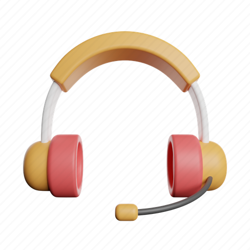 Headset, front, support, service, headphone 3D illustration - Download on Iconfinder