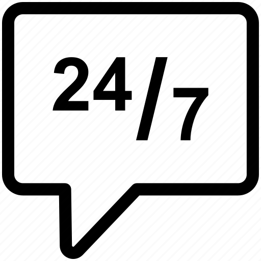 Support, service, 24/7, open, message, 24hours icon - Download on Iconfinder
