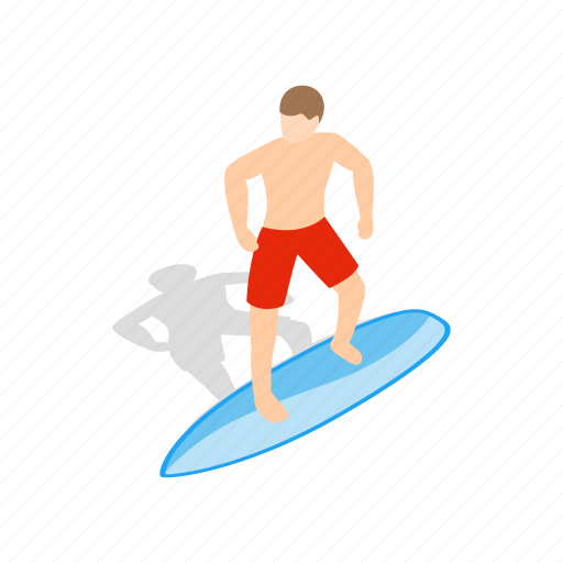 Board, isometric, sea, sport, surf, surfboard, surfer icon - Download on Iconfinder